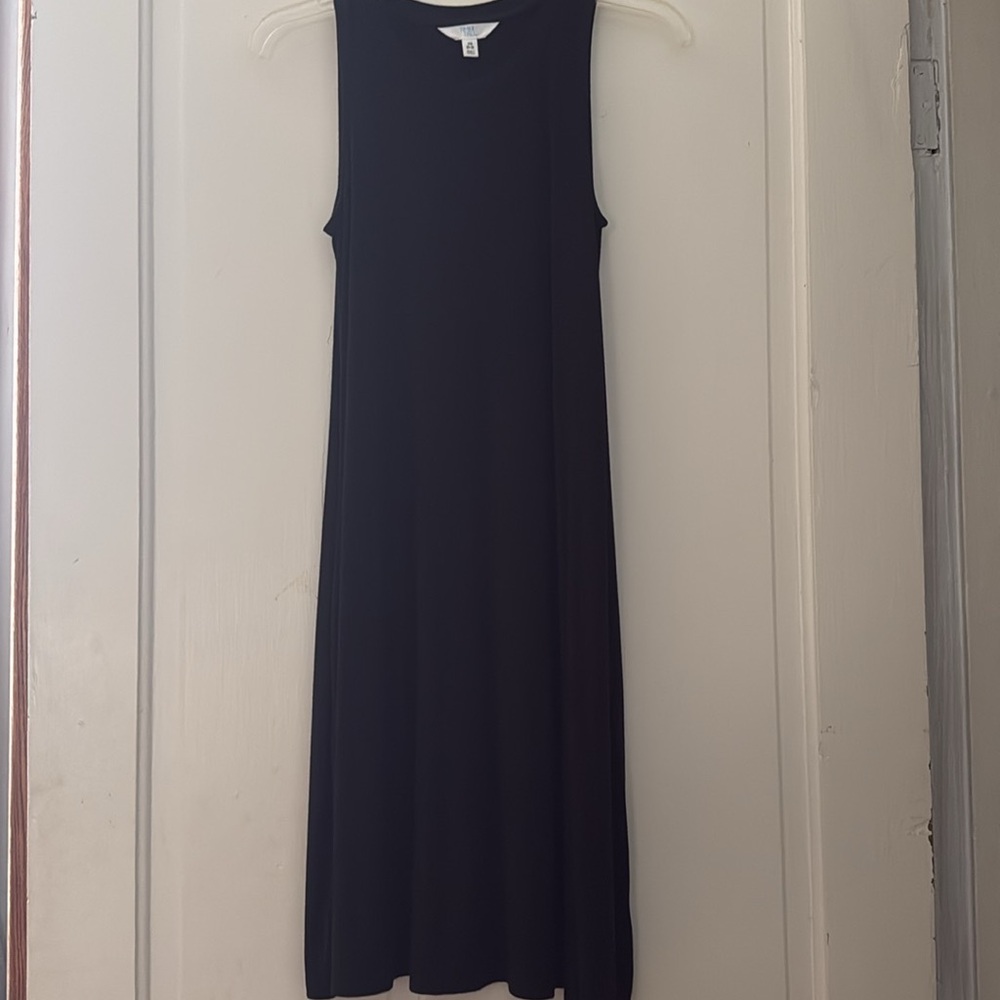 Time & Tru Black Cotton Midi Dress - Picture 2 of 3